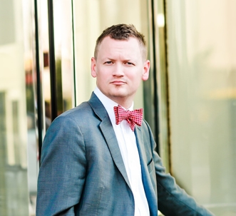 David Sherman in a suite and bowtie